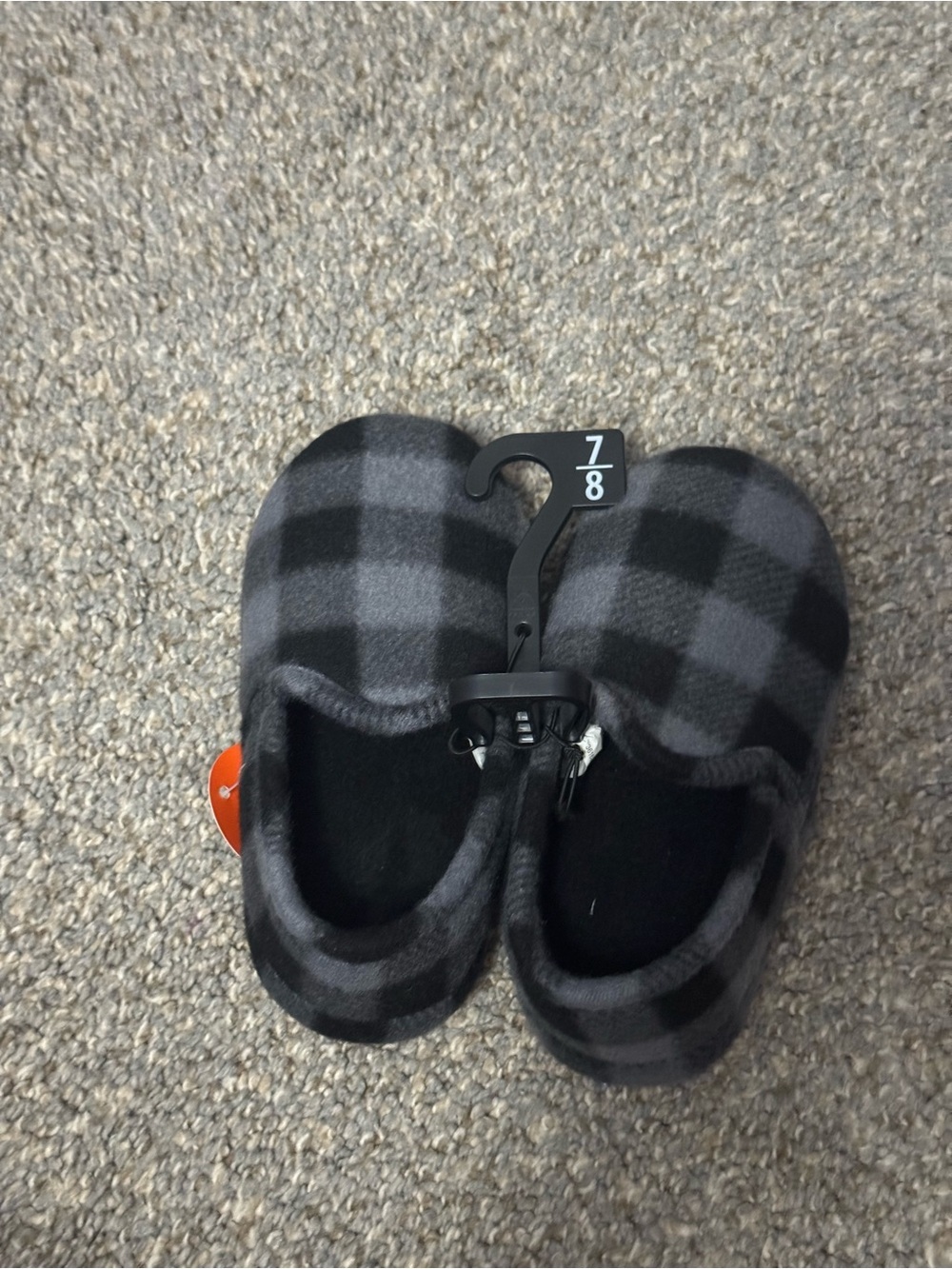 Toddler Slip-On Slippers - Black and Gray